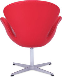 The Swan Chair  Italian Leather/With piping/Red image.