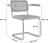 Cesca Side 64 Chair  Black Laquered image.