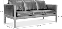 CH163 3 Seater Sofa American Walnut/Black  image.