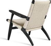 CH25 Easy Chair Black Painted Ash/Natural image.