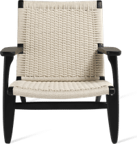 CH25 Easy Chair Black Painted Ash/Natural image.