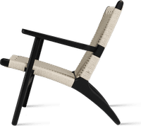 CH25 Easy Chair Black Painted Ash/Natural image.