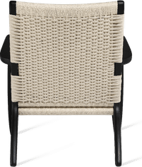 CH25 Easy Chair Black Painted Ash/Natural image.