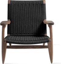 CH25 Easy Chair Walnut/Black image.