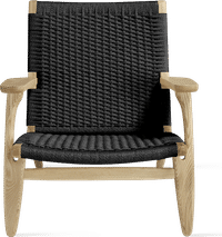 CH25 Easy Chair Solid Ash /Black image.