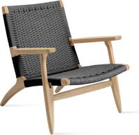 CH25 Easy Chair Solid Oak/Black image.