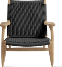 CH25 Easy Chair Solid Oak/Black image.