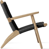 CH25 Easy Chair Solid Oak/Black image.