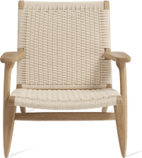 CH25 Easy Chair Solid Oak/Natural image.