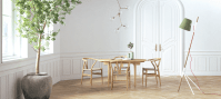 CH337 Style Dining Table Oak Soap Finish image.