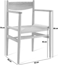 CH37 - Arm Chair Ash/Natural image.