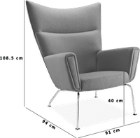CH445 - Wing Chair Wool/Light Green image.