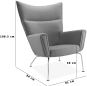 CH445 - Wing Chair Premium Leather/Black  image.