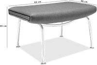 CH445 - Wing Chair Stool Wool/Charcoal Grey image.