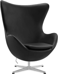 The Egg Chair Italian Leather/Without piping/Black image.