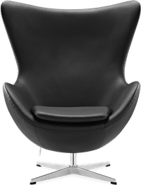 The Egg Chair Italian Leather/Without piping/Black image.