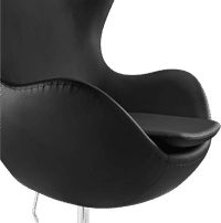 The Egg Chair Italian Leather/Without piping/Black image.