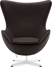 The Egg Chair Italian Leather/Without piping/Dark Brown image.
