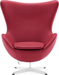 The Egg Chair Italian Leather/Without piping/Red image.