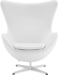 The Egg Chair Italian Leather/Without piping/White image.