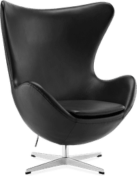 The Egg Chair Premium Leather/Without piping/Black  image.