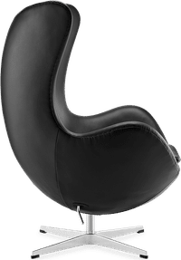 The Egg Chair Premium Leather/Without piping/Dark Pebble Grey image.