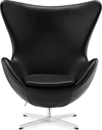 The Egg Chair Premium Leather/Without piping/Black  image.