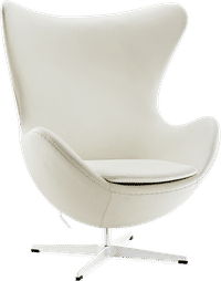 The Egg Chair Premium Leather/Without piping/White image.