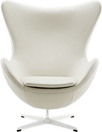 The Egg Chair Premium Leather/Without piping/White image.