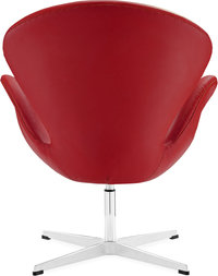 The Swan Chair  Italian Leather/Without piping/Red image.