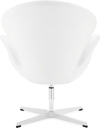 The Swan Chair  Premium Leather/Without piping/White image.