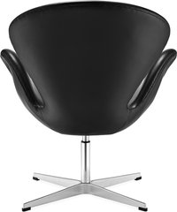The Swan Chair  Premium Leather/Without piping/Black  image.