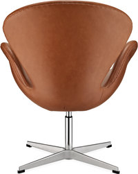The Swan Chair  Premium Leather/Without piping/Dark Tan image.