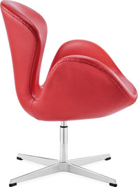 The Swan Chair  Premium Leather/Without piping/Red image.