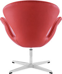 The Swan Chair  Premium Leather/Without piping/Red image.