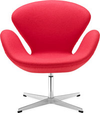 The Swan Chair  Wool/Without piping/Deep Red image.