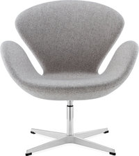 The Swan Chair  Wool/Without piping/Light Pebble Grey image.