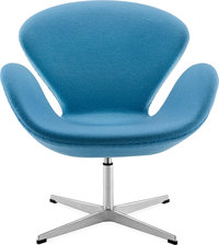 The Swan Chair  Wool/Without piping/Morocan Blue image.