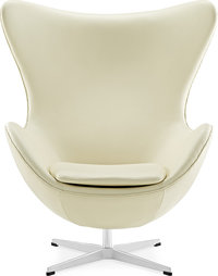 The Egg Chair Premium Leather/With piping/Cream image.