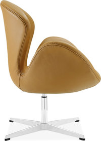 The Swan Chair  Italian Leather/With piping/Terracota image.