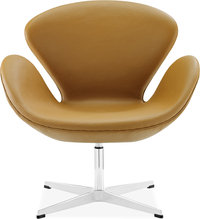 The Swan Chair  Italian Leather/With piping/Terracota image.