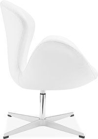 The Swan Chair  Premium Leather/With piping/White image.