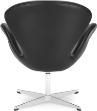 The Swan Chair  Premium Leather/With piping/Black  image.