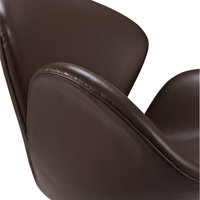 The Swan Chair  Premium Leather/With piping/Mocha image.