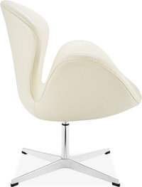 The Swan Chair  Premium Leather/With piping/Cream image.