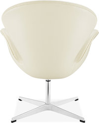 The Swan Chair  Premium Leather/With piping/Cream image.
