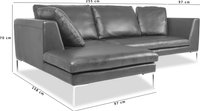 Charles Sofa Black /LEFT CHAISE image.