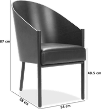 Costes Chair With High Back Premium Leather/Black  image.