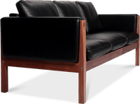 CH163 3 Seater Sofa American Walnut/Black  image.