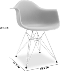 DAR Style Plastic Chair Grey image.